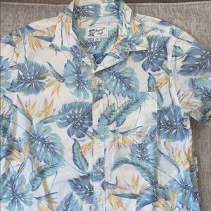 American Eagle Outfitters Blue and Green Casual Button Down Shirt